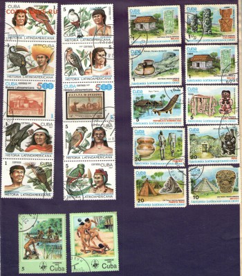марки Cuba, индейцы, история - марки лот 002