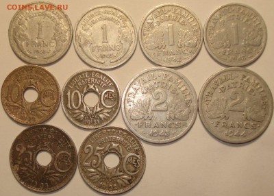 Монеты Франции 1921-48 г.г. - 18 шт до 13.03.14 г. - 1