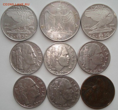 Италия 9 монет 1935-42 г.г., до 13.03.14 в 23-00 МСК - 1