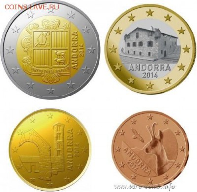 АНДОРРА, ПЛАН ВЫПУСКА МОНЕТ НА 2014 ГОД (евро) - andorra-euro-coins-2014-500x488