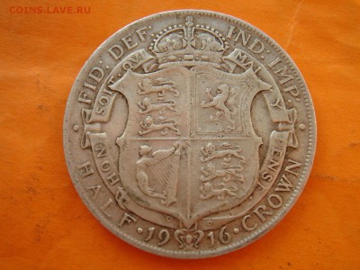 2 кроны 1916 Георг 5 до 17.03 22-0 - Полукрона 1916-1.JPG
