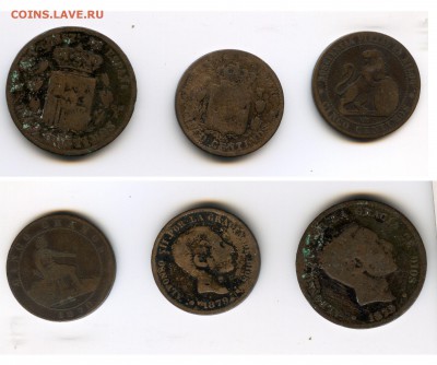 Испания 5, 10 центов  1870, 79 до 22-00 15.03.14 - s