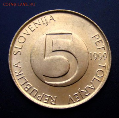 СЛОВЕНИЯ 5 толаров (1999) Ибекс до 15.03 (22.00) - Словения 5 толаров (1999) «Ибекс (Козерог)» Р