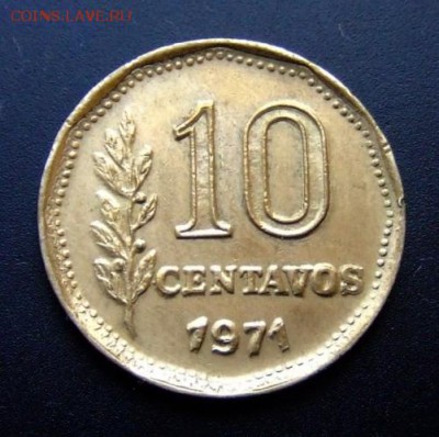 АРГЕНТИНА 10 сентаво (1971) до 15.03 (22.00) - Аргентина 10 сентаво (1971) Р