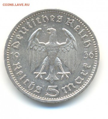 Ag. 3-й рейх 5 марок 1936А. до 17.03  22:00 - 3