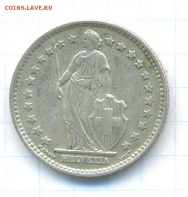 Ag. швейцария 1 франк 1958  . до 17.03  22:00 - 2