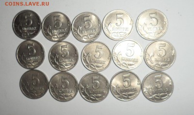 5 копеек 1998 СП 15шт. 2002 М 15 шт. и СП 15 шт.  В блеске - 5555555.JPG