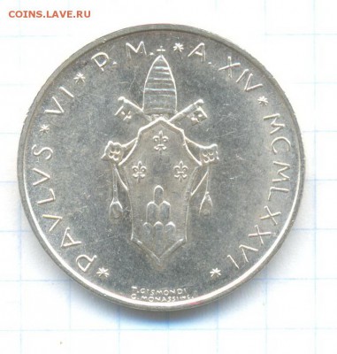 Ag. ватикан 500 лир 1976. UNC . до 17.03  22:00 - 3