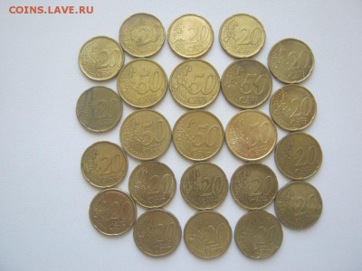 50 центов (12 шт.)+20 центов (29 шт.)+10 центов (3 шт.) - 1