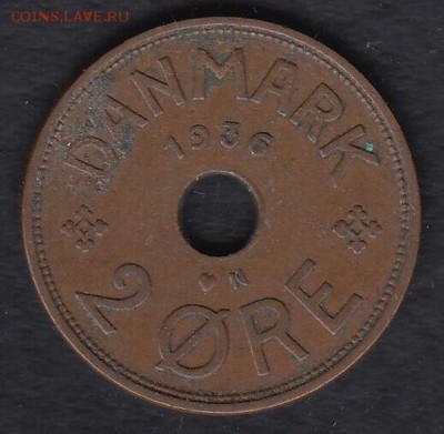 Дания 2 эре 1936 до 15.03.2014 22-00 - Дания 2 эре 1936 а