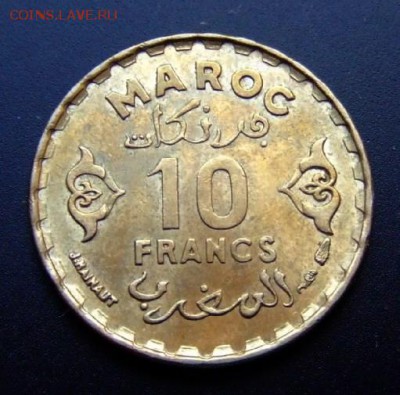 ФРАНЦ. МАРОККО 10 франков (1951) до 18.03 (22.00) - Франц. Марокко 10 франков (1951) №5 Р