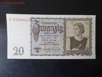 ГЕРМАНИЯ 20 рейхсмарок 1939 года до 17.03.14 г.в 22-00 - DSCN0245