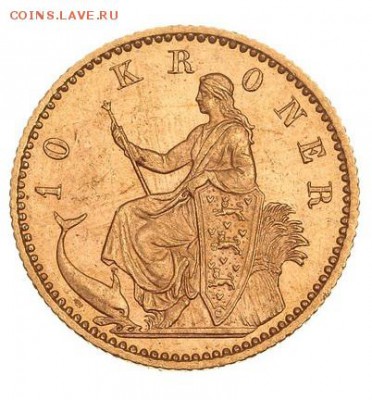 Оценка. 20 марок Гамбург 1878г. 10 крон Дания 1900г. Золото. - 218271342