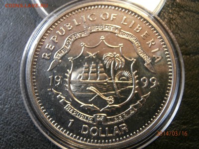ЛИБЕРИЯ 1 доллар Х.КОЛУМБ 1999г. до 18.03 - P3160010.JPG