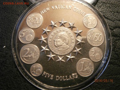 ЛИБЕРИЯ 5долларов.  2002г.МОНЕТЫ ВАТИКАНА до 18.03 - P3160003.JPG