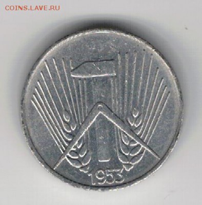 ГДР ПФЕННИГ 1953Е ДО 20.03.14 В 22.00МСК (8220) - 4-гдр1пф53