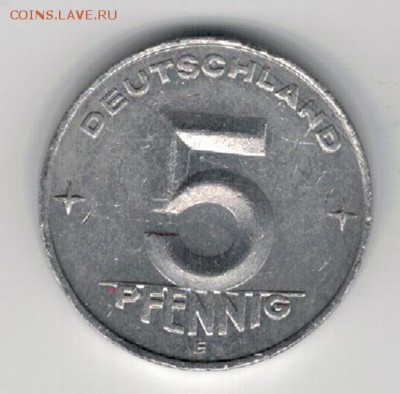 ГДР 5 ПФЕННИГОВ 1953Е ДО 20.03.14 В 22.00МСК (8218) - 4-гдр5пф53а