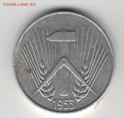 ГДР 10 ПФЕННИГОВ 1953Е ДО 20.03.14 В 22.00МСК (8218) - 4-гдр10пф
