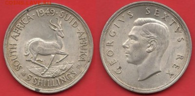 ЮАР: Ag-800 5 шиллингов (крона) 1949 Шайба! до 21.03 22 - ЮАР крона 1949.JPG