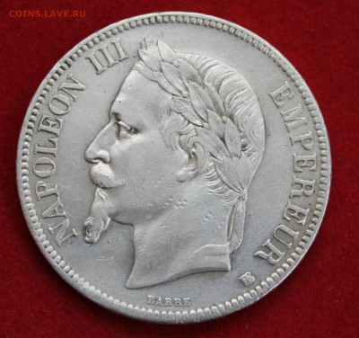 С рубля ФРАНЦИЯ 5 франков 1868г. НАПОЛЕОН-III  до 23.03.14г. - IMG_1307.JPG
