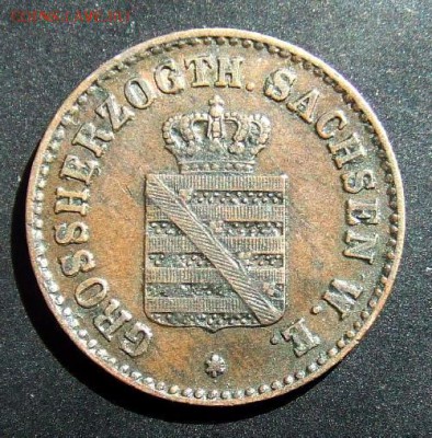2 - Германия (Саксен-Веймар-Эйзенах) 2 пфеннига (1865 А) А