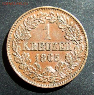 2 - Германия (Баден) 1 крейцер (1865) Р