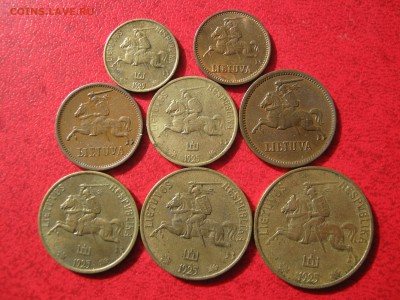 ЛИТВА 8 монет 1925, 1936 гг. от 1 цента до 50. ОЦЕНКА. - 084.JPG