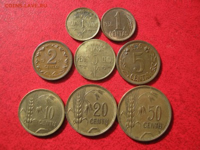ЛИТВА 8 монет 1925, 1936 гг. от 1 цента до 50. ОЦЕНКА. - 081.JPG
