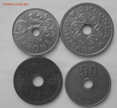 1 крона Норвегия,2 кроны  Дания и иены Японии - IMG_3518.JPG