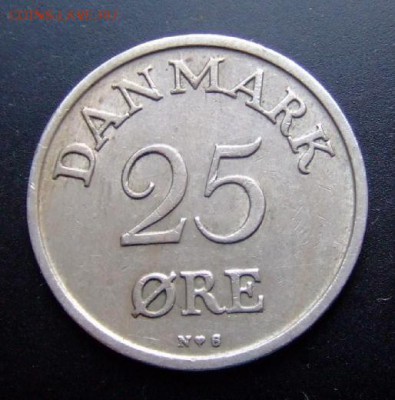 ДАНИЯ 25 эре (1949) до 21.03 (22.00) - Дания 25 эре (1949) Р