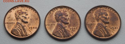 1 цент США 1940, 41 и 42 годов на оценку - 001.JPG