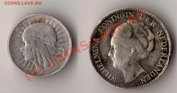 2 злотых 1933 и гульден 1931 до 04.02.2010 года - гульден и злотый.JPG