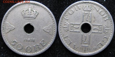 Разная инострань - 8 2 Норвегия 50 эре 1928   277y