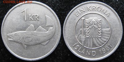 Разная инострань - 8 10 Исландия 1 крона 1981    265н