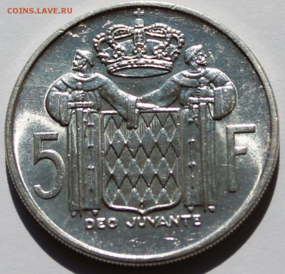 Монако. 5 франков 1966. Серебро. - 1