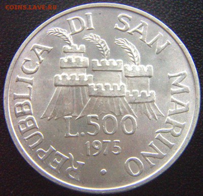 Сан-Марино_памятные 500 лир 1975. Серебро; до 21.03_22.14мск - 7725