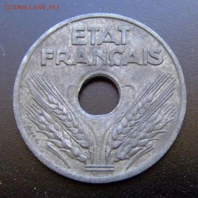 2 - Франция 20 сантимов (1941) цинк №3 А