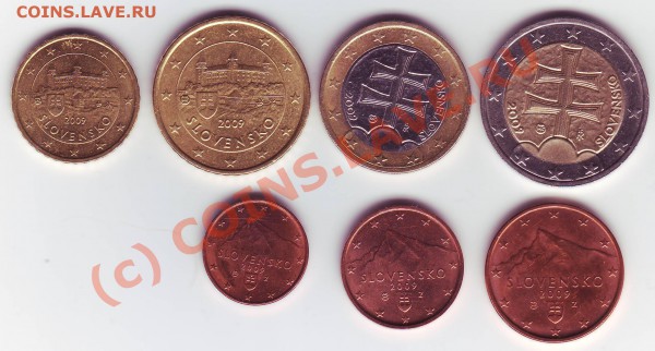 Словакия евро 7 монет сегодня 22-00 мск - Словакия В.JPG
