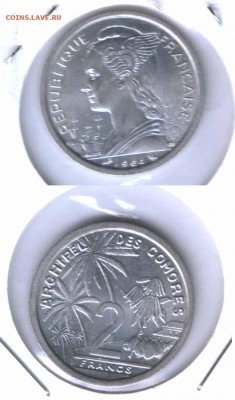 Архипелаг Коморес 2 франка 1964г. UNC  до 23.03. 21.30 - 629