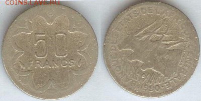 Центральная Африка, 50 франков, 1990 до 21.00 мск 28.03.2014 - ЦАР-2