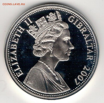 Ag ГИБРАЛТАР 5£ 2007 АЛМАЗНАЯ СВАДЬБА 27.03.14 В 22Ч (8100) - 5-гиб