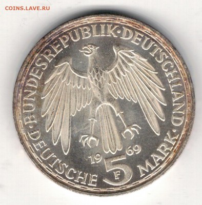 Ag ФРГ 5 МАРОК 1969F МЕРКАТОР ДО 13.02.14 В 22.00МСК (8216) - 5-фрг69а