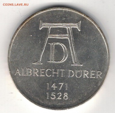 Ag ФРГ 5 МАРОК 1971D ДЮРЕР ДО 27.03.14 В 22.00МСК (8216) - 5-фрг71Д