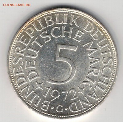 Ag ФРГ 5 МАРОК 1972G ДО 27.03.14 В 22.00МСК (8216) - 5-фрг72Га