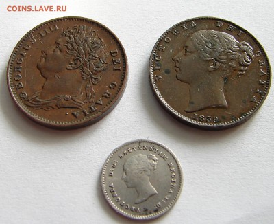 Фартинги 1825 и 1839, 2 пенса 1838 Британия. - DSC07428.JPG