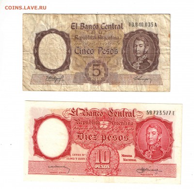 Аргентина 5 и 10 песо до 27.3 - австр24