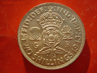 Великобритания: Ag-500 флорин 1943 Георг 6 UNC до 27.03 22 - Флорин 1943-1