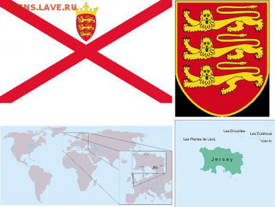 Дже́рси (англ. Jersey [ˈdʒɜrzi], фр. Jersey [ʒɛʁˈzɛ], норманд. Jèrri) — остров в проливе Ла-Манш, в составе Нормандских островов. Самый крупный по площади (116 км²) среди Нормандских островов. - ФлагГербГео-П.JPG