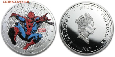 КИНЕМАТОГРАФ на монетах и жетонах - 2013-NIUE-SPIDERMAN-COIN