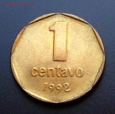 АРГЕНТИНА 1 сентаво (1992) UNC до 27.03 (22.00) - Аргентина 1 сентаво (1992) UNC Р